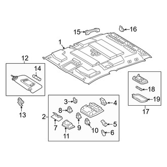 Toyota OE - Cab - Interior Trim (Headliner & Components, W/O Sunroof), (Limited / SR / SR5 / TRD Off-Road / TRD Pro / TRD Sport Double Cab)