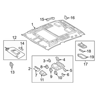 Toyota OE - Cab - Interior Trim (Headliner & Components, With Sunroof), (Limited / SR / SR5 / TRD Off-Road / TRD Pro / TRD Sport Double Cab)