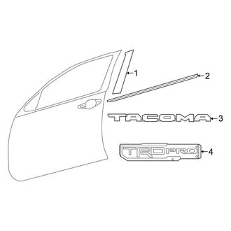 Toyota OE - Front Door - Exterior Trim (Limited / SR / SR5 / TRD Off-Road / TRD Sport Double Cab)