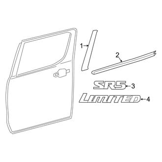 Toyota OE - Rear Door - Exterior Trim (Limited / SR / SR5 / TRD Off-Road / TRD Sport Double Cab)