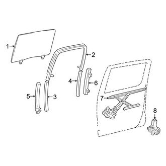 Toyota OE - Rear Door - Glass & Hardware (Limited / SR / SR5 / TRD Off-Road / TRD Pro / TRD Sport Double Cab)