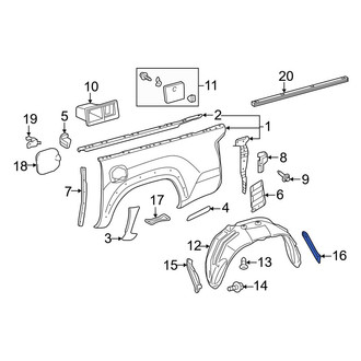 Toyota OE - Rear Left Truck Bed Panel Brace