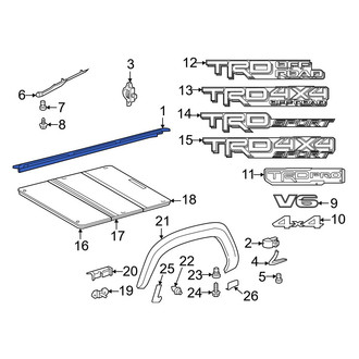 Toyota OE - Rear Right Truck Bed Side Rail