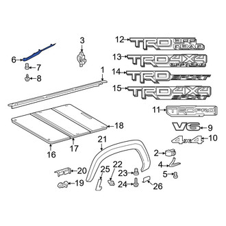 Toyota OE - Rear Left Forward Truck Bed Molding