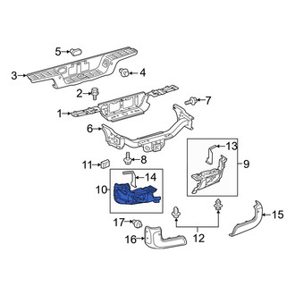 Toyota OE - Rear Left Bumper Cover Support Rail