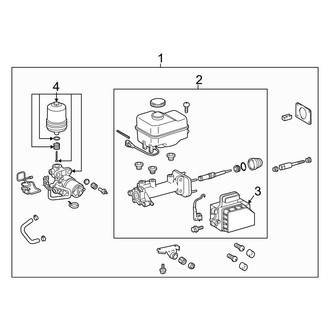 Toyota OE - Cab - Components on Dash Panel (With Hydraulic Booster), (Access Cab)
