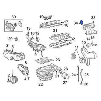 Toyota OE - Right Lower Engine Intake Manifold Gasket
