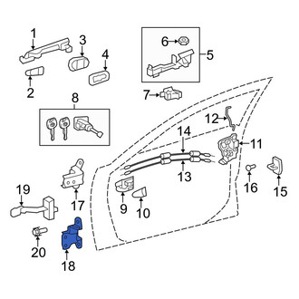 Toyota OE - Rear Right Upper Door Hinge