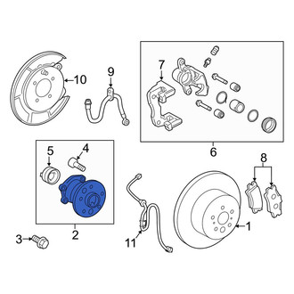 Toyota OE - Rear Left Wheel Bearing and Hub Assembly