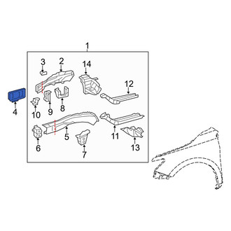 Toyota OE - Front Left Upper Frame Rail End