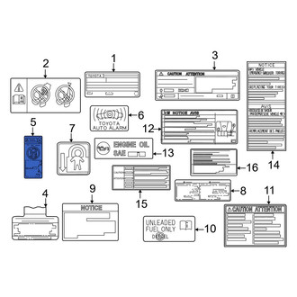 Toyota OE - Air Bag Information Label