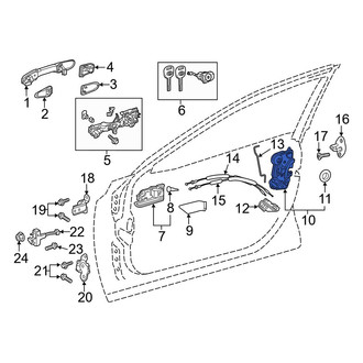 Toyota OE - Front Right Door Latch Assembly