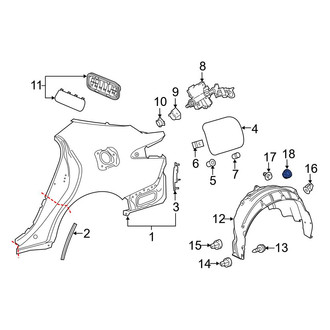Toyota OE - Quarter Panel Splash Shield Clip