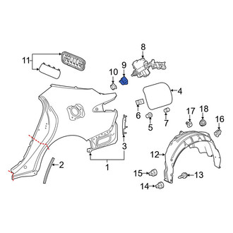 Toyota OE - Fuel Door Latch Nut