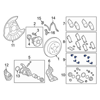 Toyota OE - Rear Disc Brake Hardware Kit