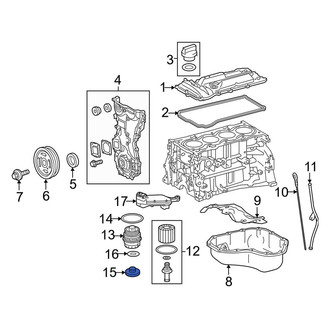 Toyota OE - Engine Oil Filter Housing Cover Drain Plug