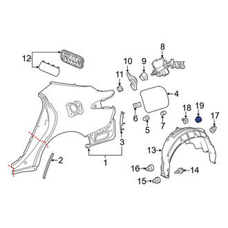 Toyota OE - Quarter Panel Splash Shield Clip