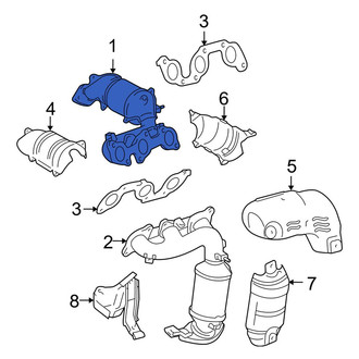 Toyota OE - Right Catalytic Converter with Integrated Exhaust Manifold