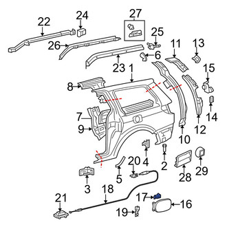 Toyota OE - Rear Fuel Door Bumper