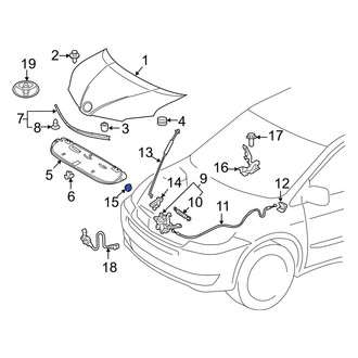 Toyota OE - Hood Prop Rod Grommet