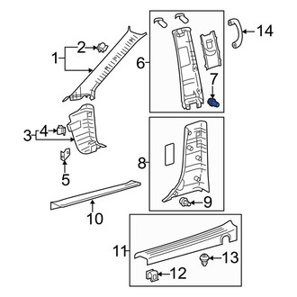 Toyota OE - Center Liftgate Trim Panel Clip