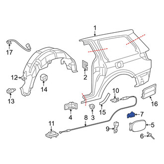 Toyota OE - Rear Fuel Door Bumper