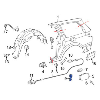 Toyota OE - Rear Fuel Filler Door Lock Actuator Clip