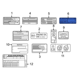 Toyota OE - A/C System Information Label