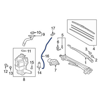 Toyota OE - Front Windshield Washer Hose
