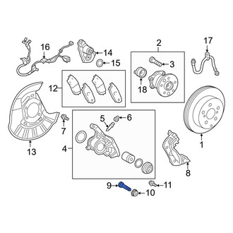 Toyota OE - Rear Lower Disc Brake Caliper Pin