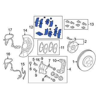 Toyota OE - Front Disc Brake Pad Shim Kit