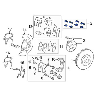 Toyota OE - Front Disc Brake Hardware Kit
