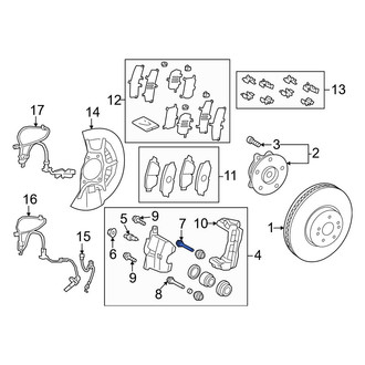 Toyota OE - Front Upper Disc Brake Caliper Pin