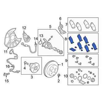 Toyota OE - Rear Disc Brake Pad Shim Kit