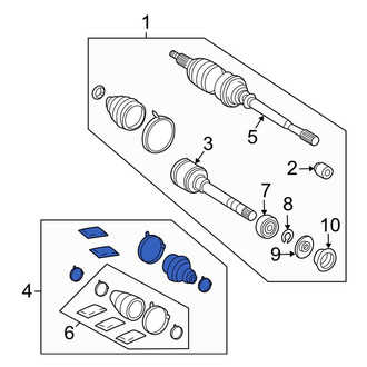 Toyota OE - Front Left Outer CV Joint Boot Kit