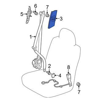 Toyota OE - Front Left Seat Belt Height Adjuster Cover