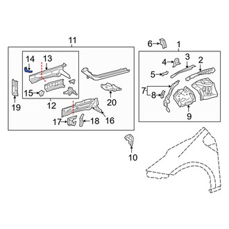 Toyota OE - Right Frame Side Member Bracket