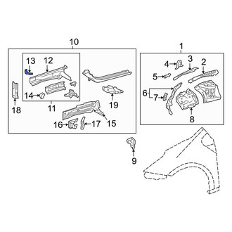 Toyota OE - Left Frame Side Member Bracket
