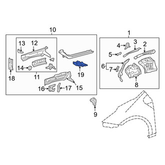 Toyota OE - Front Left Floor Pan Reinforcement