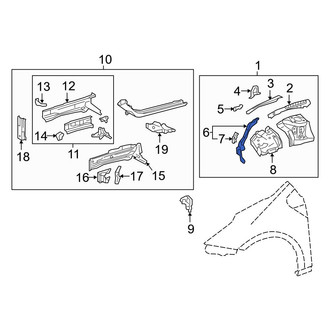 Toyota OE - Front Left Fender Apron Reinforcement