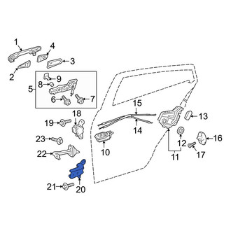 Toyota OE - Rear Right Lower Door Hinge