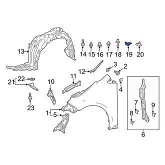Toyota OE - Front Bumper Cover Retainer
