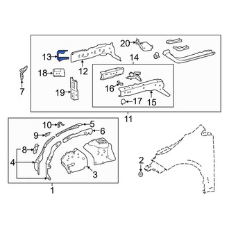 Toyota OE - Front Left Outer Frame Side Member Reinforcement
