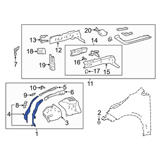 Toyota OE - Front Right Fender Apron Reinforcement