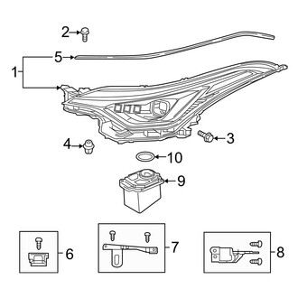 Toyota OE - Front Lamps - Headlamp Components (Turkey Built, LED Projector)
