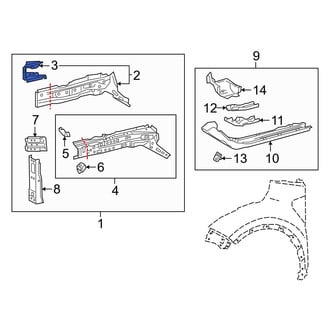 Toyota OE - Front Right Outer Frame Side Member Reinforcement