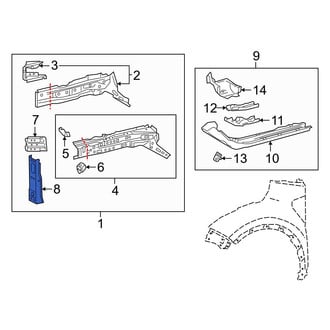 Toyota OE - Front Left Frame Rail End