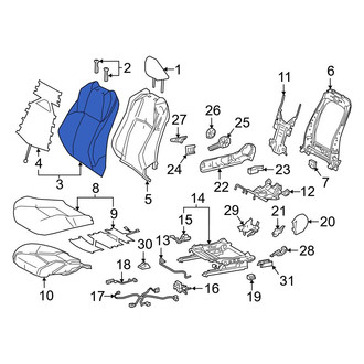 Toyota OE - Front Left Seat Back Cushion Cover