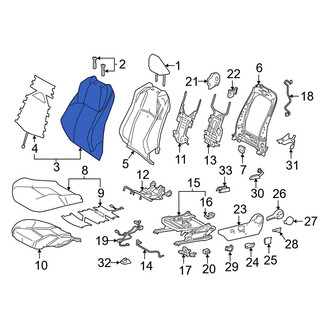 Toyota OE - Front Left Seat Back Cushion Cover