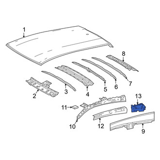 Toyota OE - Rear Left Roof Side Rail Reinforcement